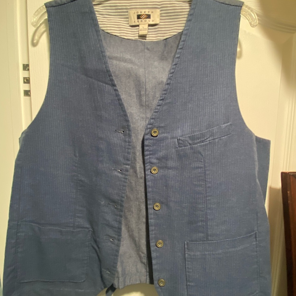 Blue Button-Up Vest